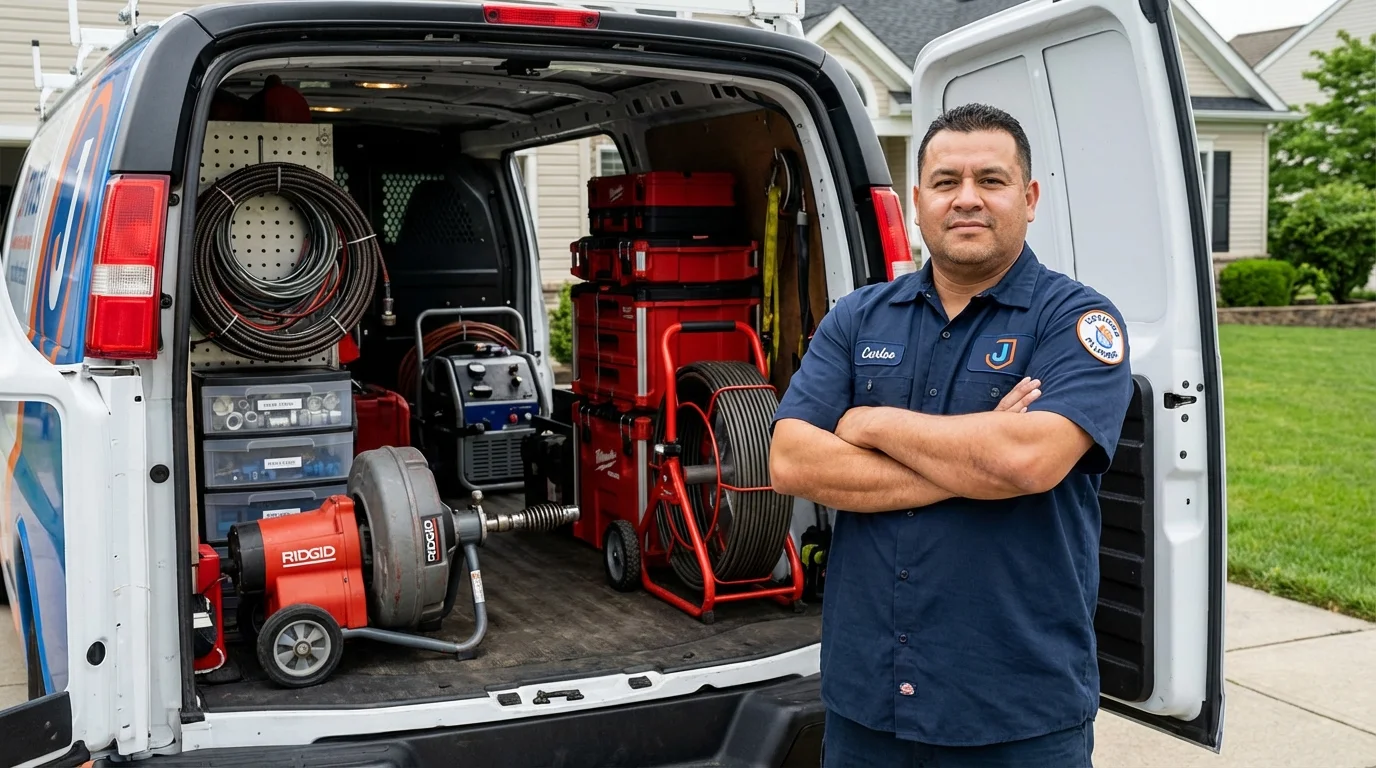 Professional drain cleaning equipment and Johns Plumbing LLC plumber in Urania
