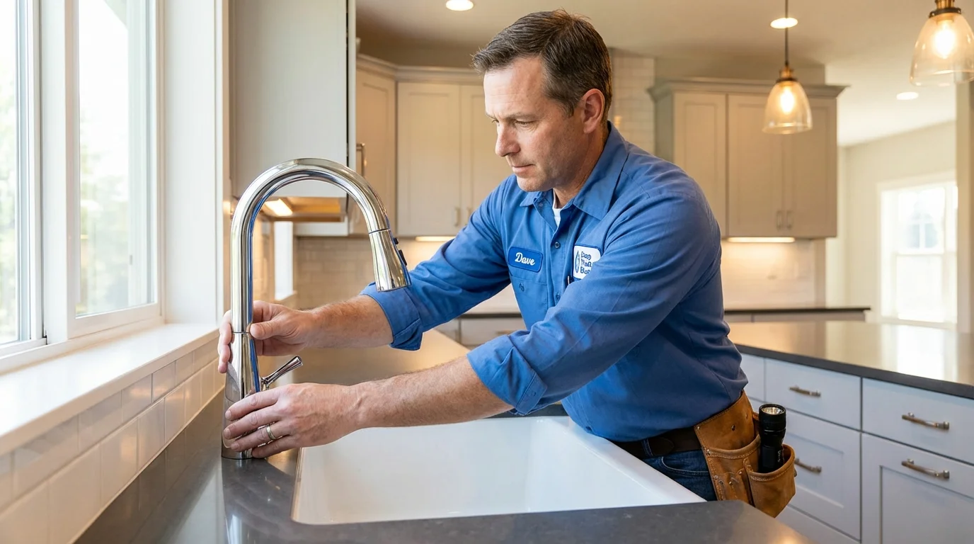 Kitchen faucet installation by Johns Plumbing LLC in Urania